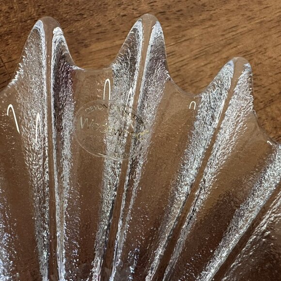 Vintage Wedgwood Clear Glass Bowl Devon Collection Starburst Textured Mid Centur - Picture 3 of 5